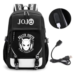 Anime JOJO Jonathan Joes Killer Golden Experience Backpack School BookBags Mochila Travel USB Port Bag Laptop Boy Girls Backpack