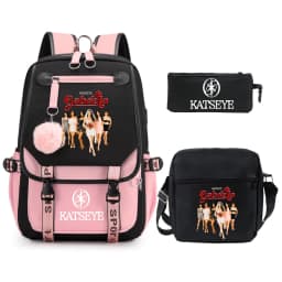 3pcs Kpop KATSEYE Backpack Shoulder Bag Pencil Bag Set Large Capacity Schoolbag for Student Girl Teenager Fashion Travel Bagpack