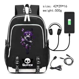 New Murder Drones Backpack for Student Boys Fashion Trend Backpack USB Laptop Bagpack Cartoon Black Girl School Bag for Teenager