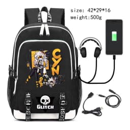 New Murder Drones Backpack for Student Boys Fashion Trend Backpack USB Laptop Bagpack Cartoon Black Girl School Bag for Teenager