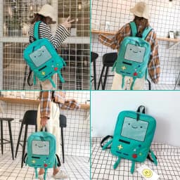 Kawaii 3D Cartoon Robot Backpack 14 Inch Canvas School Bag Fashion Unisex Student Outdoor Rucksack Cute Back To School Kids Gift