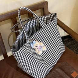 Women's Tote Bags Korean Plaid Harajuku Fashionable Simple Versatile Shoulder Bags Large Capacity Portable Handbags For Girl