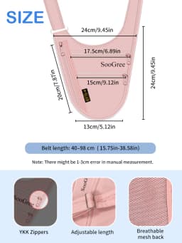 SooGree RFID Blocking Anti-theft Underarm Travel Pouch Hidden Security Shoulder Bag Passport Card Phone Holder Wallet Men Women