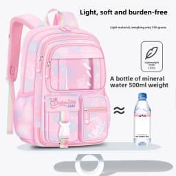 Refrigerator Door Pink Princess Schoolbag Students Female Super Lightweight Large Capacity Anti-splashing Water Large Capacity