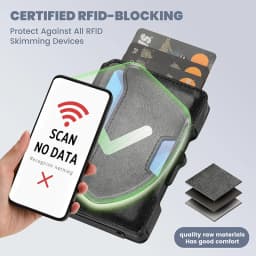 Minimalist Slim Men's Wallet with Money Clip RFID Blocking Smart Pop up Card Holder Metal Credit Card Holder