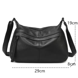 100% Cowhide Handbag and Purses New Fashion Shoulder Bag with Wide Straps Women Soft Genuine Leather Crossbody Messenger Bag