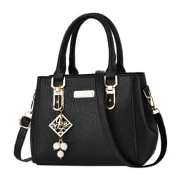 Trendy Leather Handbags Open Pocket Large Capacity Shoulder Bag Polyester Cotton Messenger Bag