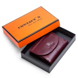 Contact's 100% Genuine Leather Wallet Green Women Small Coin Purse Mini Card Holder Wallets Mini Money Bag for Ladies Carteras