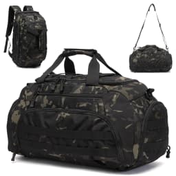 Tactical Gym Backpack with Shoe Compartment Convertible 3-in-1 Duffel Sling Bag for Men Women Weekender Overnight Travel Bag