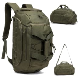 Tactical Gym Backpack with Shoe Compartment Convertible 3-in-1 Duffel Sling Bag for Men Women Weekender Overnight Travel Bag