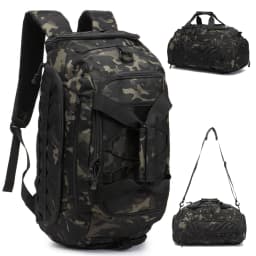 Tactical Gym Backpack with Shoe Compartment Convertible 3-in-1 Duffel Sling Bag for Men Women Weekender Overnight Travel Bag