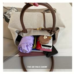 Retro Large Capacity Shoulder Tote Bag for Women Durable Material Travel Commuter Handbag Suitable for Fitness Swimming Shopping