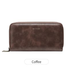 MIYIN Women's Wallet RFID Shielding Double Zipper Women's Clutch Bag Retro Minimalist Multi-function Multi-card Slot Card Holder