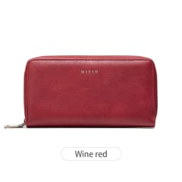 MIYIN Women's Wallet RFID Shielding Double Zipper Women's Clutch Bag Retro Minimalist Multi-function Multi-card Slot Card Holder