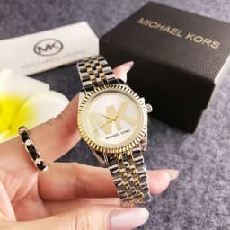 Michael Kors Luxury Rose Gold Women's Watch Bag Fashionable Luxury MK Classic Quartz Watch Wallet Girlfriend Gift
