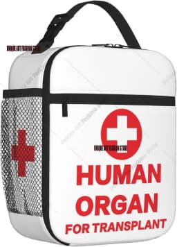 Funny Human Organ for Transplant Insulated Lunch Box Portable Lunch Bag Reusable Lunch Tote for Women Men and Kids-Gag Gift