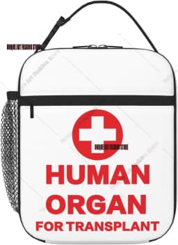 Funny Human Organ for Transplant Insulated Lunch Box Portable Lunch Bag Reusable Lunch Tote for Women Men and Kids-Gag Gift