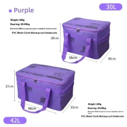 30L 42L Camping Storage Bag Foldable Waterproof Oxford Fabric Organizer for Picnic Tableware Equipment