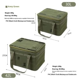 30L 42L Camping Storage Bag Foldable Waterproof Oxford Fabric Organizer for Picnic Tableware Equipment