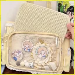 Japanese 2D Anime Itabag Ballet Girl Large Appetite Single Shoulder Crossbody Bag With Clear Pocket Lace Trim Gift For Friends