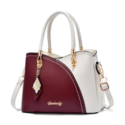 Color-blocked commuter versatile gift new fashion handbag large-capacity plaid color-blocking middle-aged women's shoulder cross