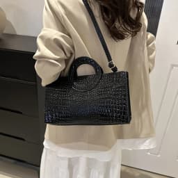 Women's Crocodile Pattern PU Leather Handbags Green Square Bag Fashion Brand Shoulder Messenger Bags Female Clutches