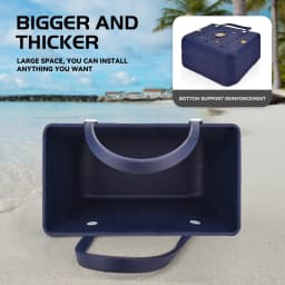 Large Waterproof EVA Punched Beach Tote Bag for Women, Casual Outdoor Travel Handbag with 5Pcs Random Cute Charms