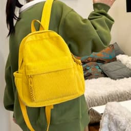 Cozy Corduroy Mini Backpack Multi-Color Adjustable-Strap Lightweight for Daily Outings Casual Stylish Functional Bag