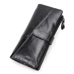 CONTACT'S 100% Genuine Leather Wallet Women Long Coin Purse Clutch Bag Name Engraving Card Holder Money Clip Handbag Men's Purse