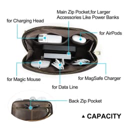 CONTACT'S Men Travel Clutch Bag Genuine Leather Clutch Wallet Handbag Purse Casual Charge Cable Organizer Storage Bag