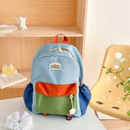 New Color Block Kids Backpack Lightweight Kindergarten School Bag for Boys Girls Travel Outdoor Leisure