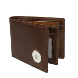 Airtag Men's Wallets RFID Genuine Leather Trifold Wallets For Men With ID Window And Credit Card Holder