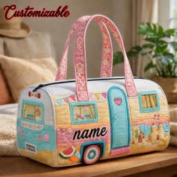 3D Printed Quilted Travel Bag - a Fashionable Gift for Hiking Camping Carrying - Casual Personalized Beach Sports Training Bag