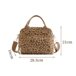 Corduroy Lunch Bag Thermal Insulation Lunch Box Storage Handbag Crossbody Multifunctional Kid School Cooler Bag Picnic FoodPouch