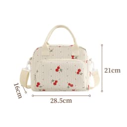 Corduroy Lunch Bag Thermal Insulation Lunch Box Storage Handbag Crossbody Multifunctional Kid School Cooler Bag Picnic FoodPouch