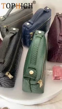 TOPHIIGH Newly Handbag Fashion Portable Make Up Bag For Women Clutch Snake Red Coffee Ladies Hand Bag Purse Ins Hot Selling