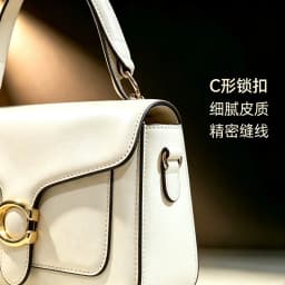 2026 New European Fashionable Solid PU Leather C-Lock Mini Square Underarm Crossbody Bag, Versatile Daily Purse for Women