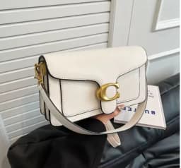 2026 New European Fashionable Solid PU Leather C-Lock Mini Square Underarm Crossbody Bag, Versatile Daily Purse for Women