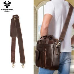 127cm Long Adjustable Genuine Leather Bag Strap for Crossbody Solid Color Messenger Shoulder Bag Strap Replacement Accessorie