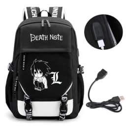 Anime Death Note Backpack School Book Bags Mochila Travel USB Port Bag Laptop Boy Girls Gift