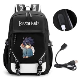 Anime Death Note Backpack School Book Bags Mochila Travel USB Port Bag Laptop Boy Girls Gift