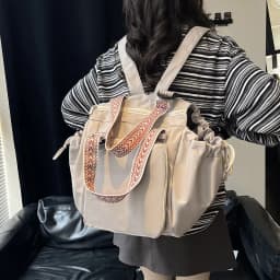 Nylon Shoulder Bag Solid Color Bag Body Fashionable Versatile Portable Mommy Bag Large Capacity Travel Tote Bag