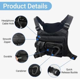 Outdoor Tactical Chest Bag for Men Utility EDC Travel Chest Pack for Running Hiking Chest Vest Holster
