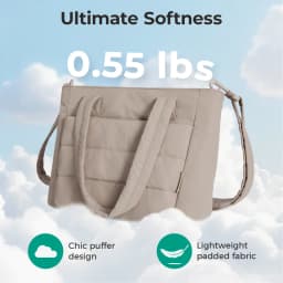 BAGSMART Women’s Tote Bag Padded Single Shoulder Bag Large Capacity Student College Crossbody Bag Casual Outdoor Handbag