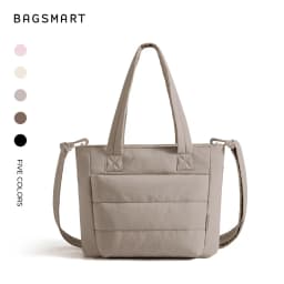 BAGSMART Women’s Tote Bag Padded Single Shoulder Bag Large Capacity Student College Crossbody Bag Casual Outdoor Handbag