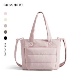 BAGSMART Women’s Tote Bag Padded Single Shoulder Bag Large Capacity Student College Crossbody Bag Casual Outdoor Handbag