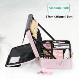 Large Capacity Makeup Case - 3 Sizes Cosmetic Organizer Brush Bag Barber Train Case for Makeup Artists Hair Cutter Sets