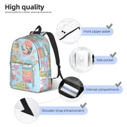Mofusand Backpack Boy Polyester University Backpacks Pattern Fashion High School Bags Rucksack