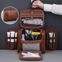 Waterproof Makeup Bag With Hanging Hook and Multiple Pockets Cosmetic Bags for Travel Essentials Toiletry Bag for Women Men