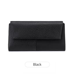 Stylish Women's Wallet Soft PU Leather Long Magnetic Clasp Wallet RFID Multi-Functional Clutch Double Zipper Tri-Fold Coin Purse
